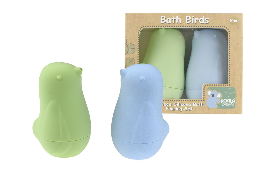 Silicone Bath Birds Pouring 2 Pack - Pistachio & Baby Blue