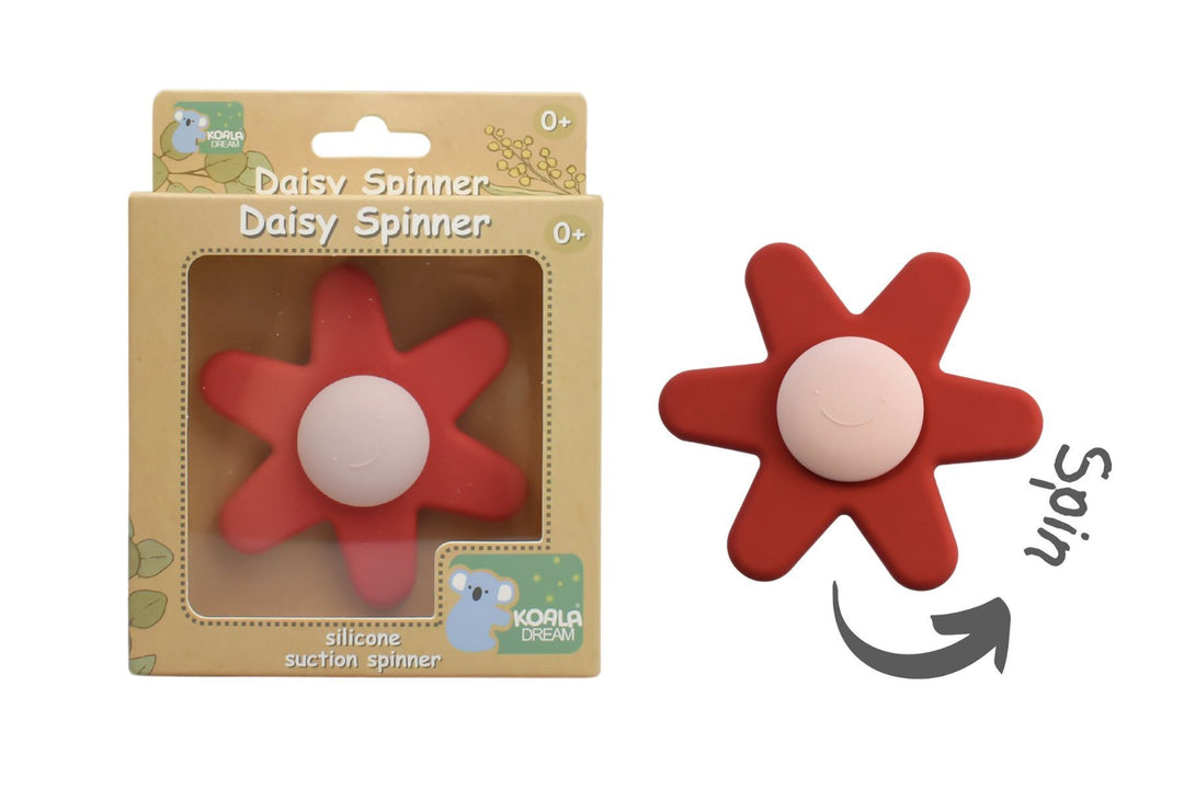 Silicone Suction Daisy Spinner - Pink Rosewood