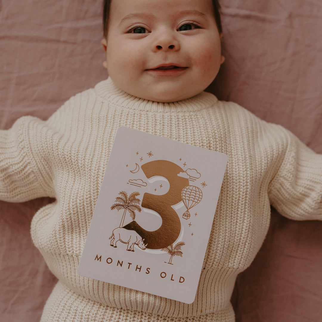 Fox & Fallow’s Baby Milestone Cards  - Cream