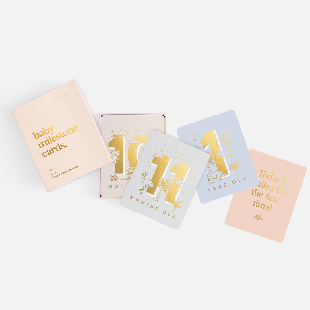 Fox & Fallow’s Baby Milestone Cards  - Cream