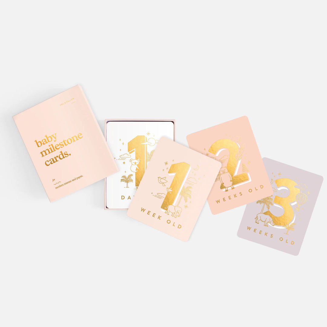 Fox & Fallow’s Baby Milestone Cards  - Cream