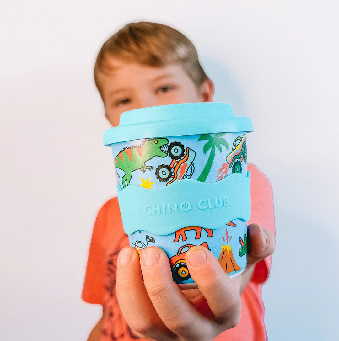 Dinosaurs and Monster Trucks Kids Keep Cup 240ml + Straw