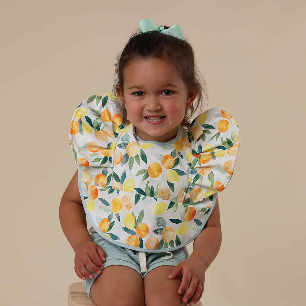 Snuggle Hunny Waterproof Frill Snuggle Bib - Citrus Squeeze