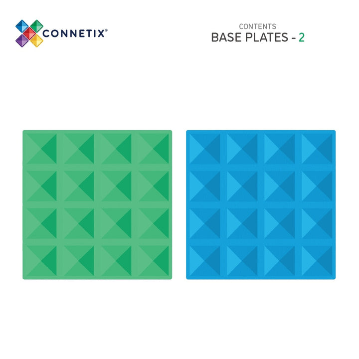 Connetix Magnetic Tiles Rainbow Blue & Green Base Plate 2 Pack