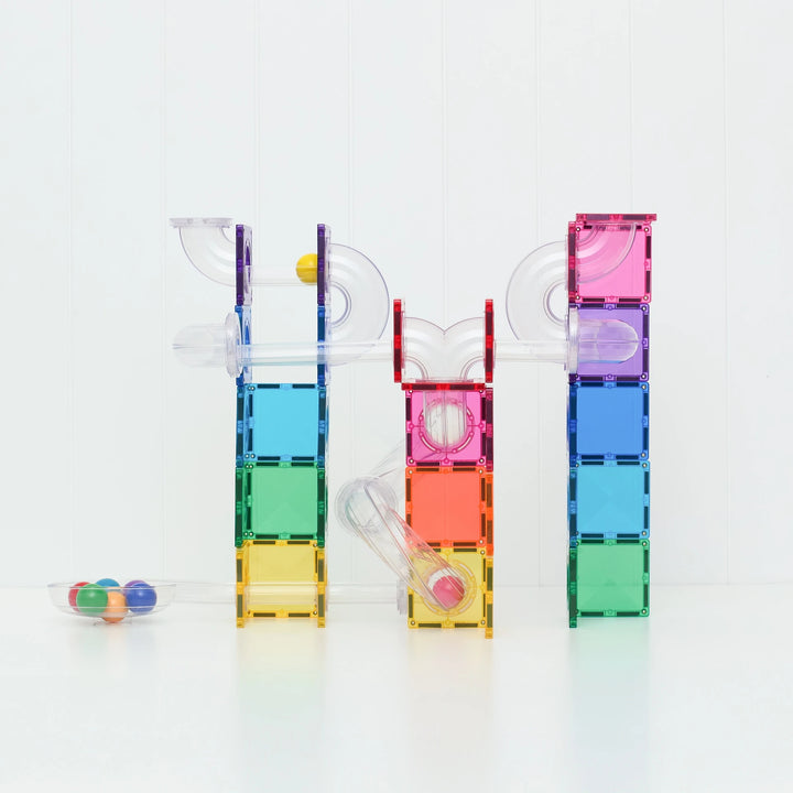 Connetix Magnetic Tiles Ball Run Bright Pack 114 Pieces