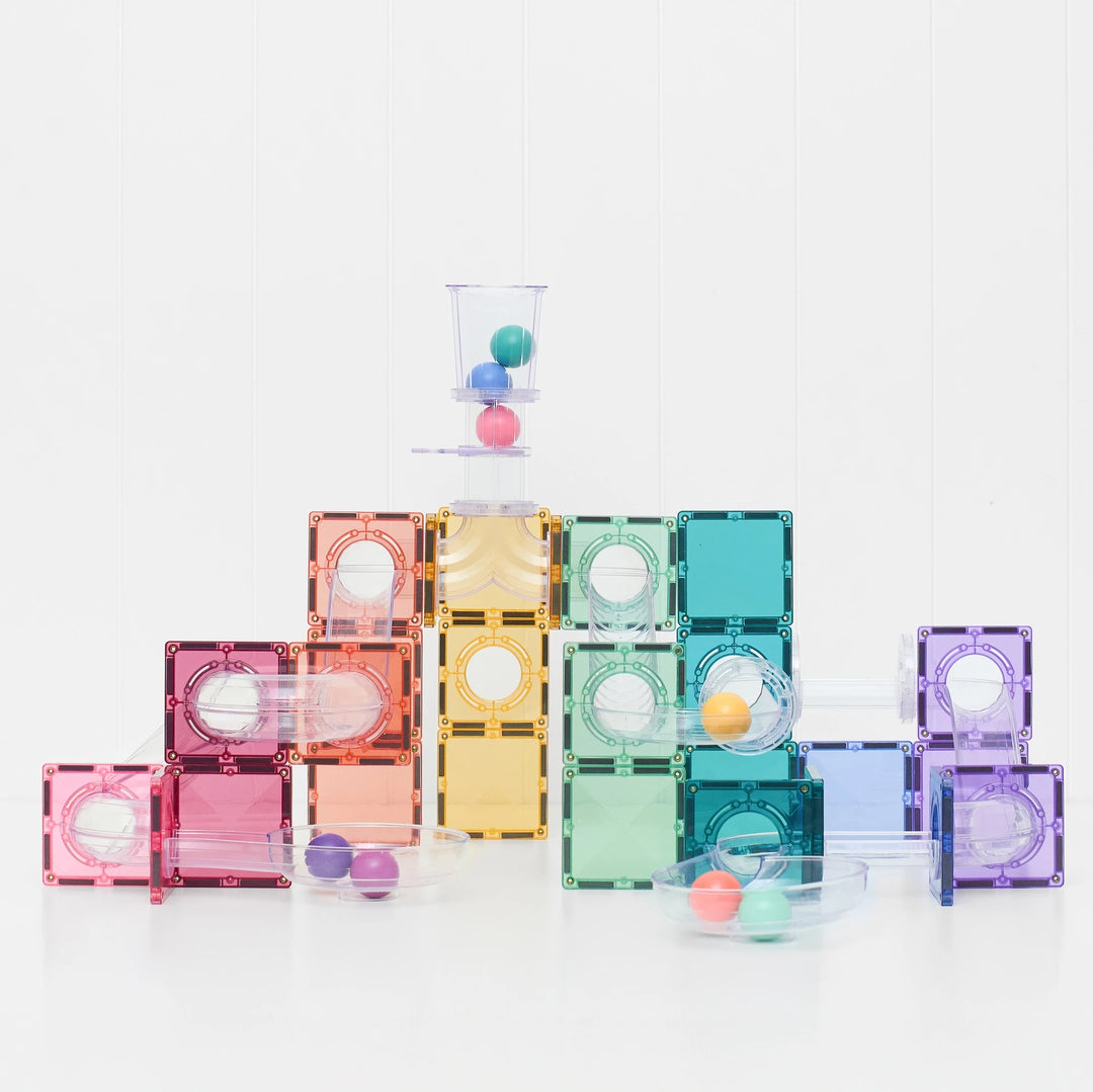 Connetix Magnetic Tiles Ball Run Pastel Pack 114 Pieces
