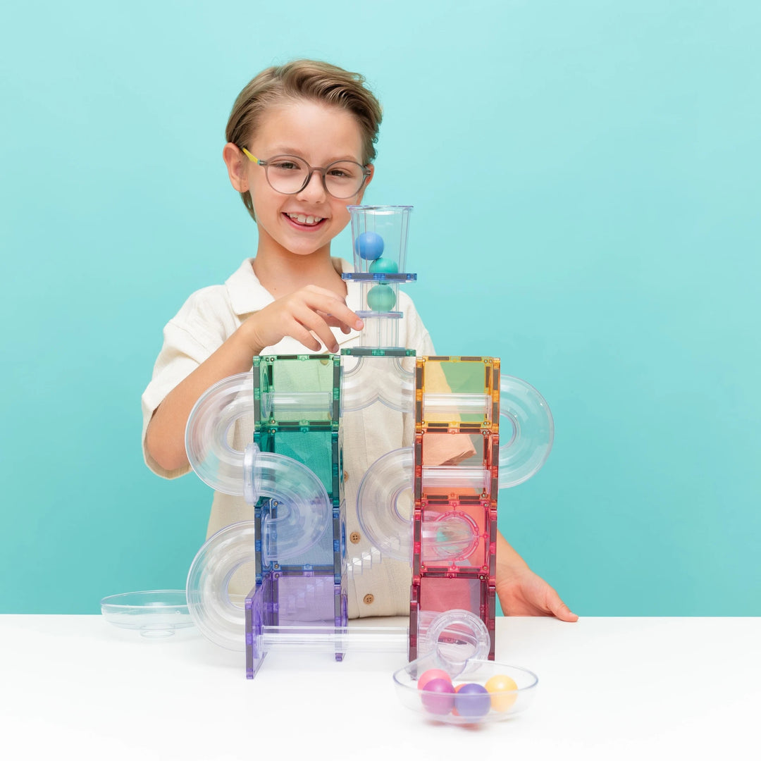 Connetix Magnetic Tiles Ball Run Pastel Pack 114 Pieces