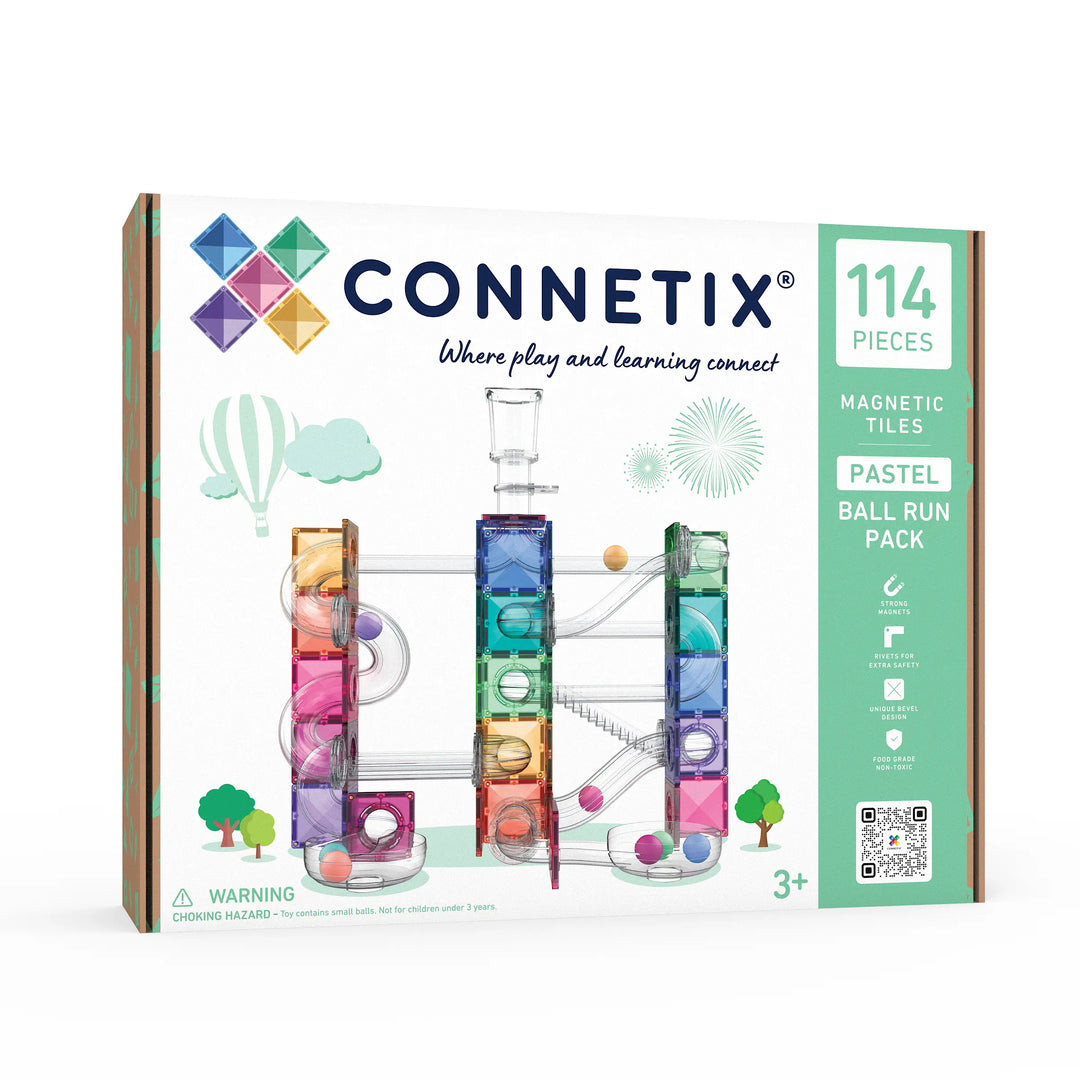 Connetix Magnetic Tiles Ball Run Pastel Pack 114 Pieces