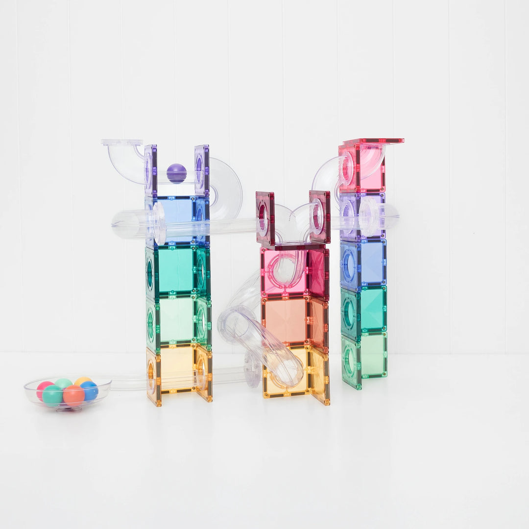 Connetix Magnetic Tiles Ball Run Pastel Pack 114 Pieces