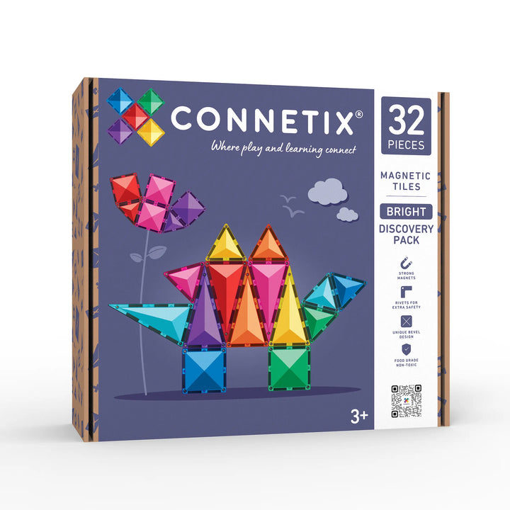 Connetix Magnetic Tiles Bright Discovery 32 Piece Pack