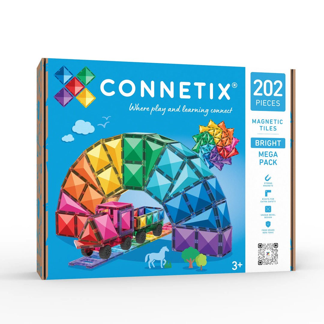 Connetix Magnetic Tiles Bright Mega 202 Piece Pack