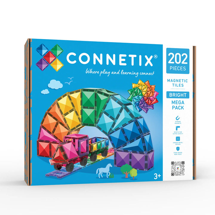 Connetix Magnetic Tiles Bright Mega 202 Piece Pack