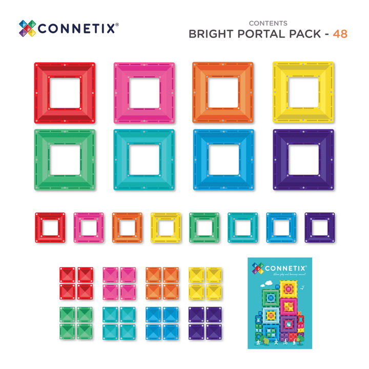 Connetix Magnetic Tiles Bright Portal 48p Pack