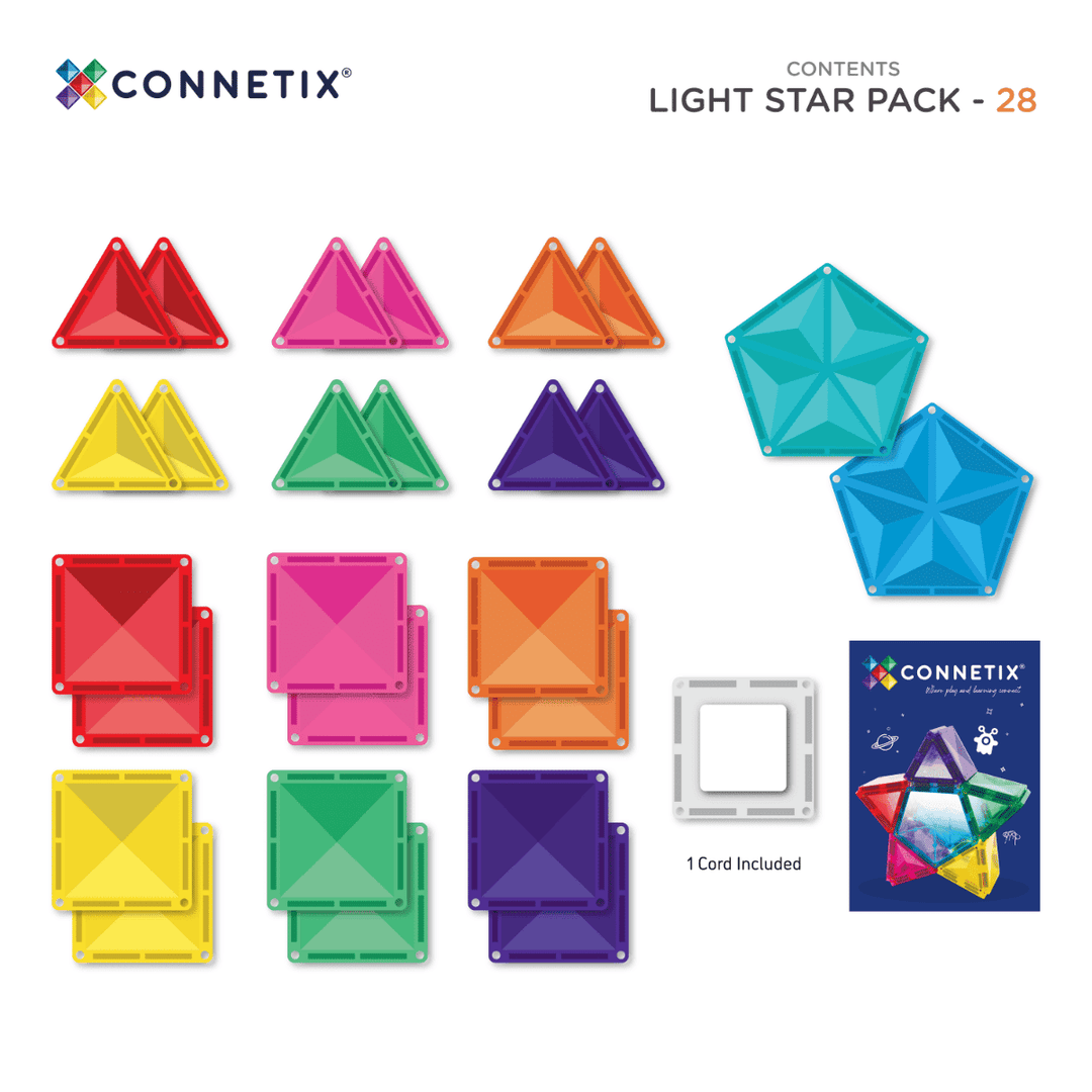 Connetix Magnetic Tiles Light Star 28p Pack