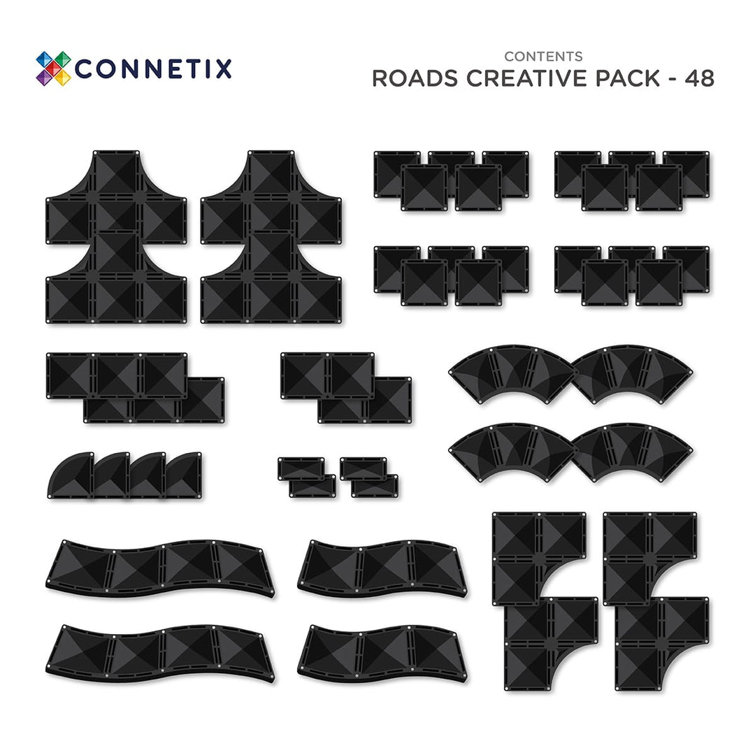 Connetix Magnetic Tiles Creative Roads 48 Piece Pack