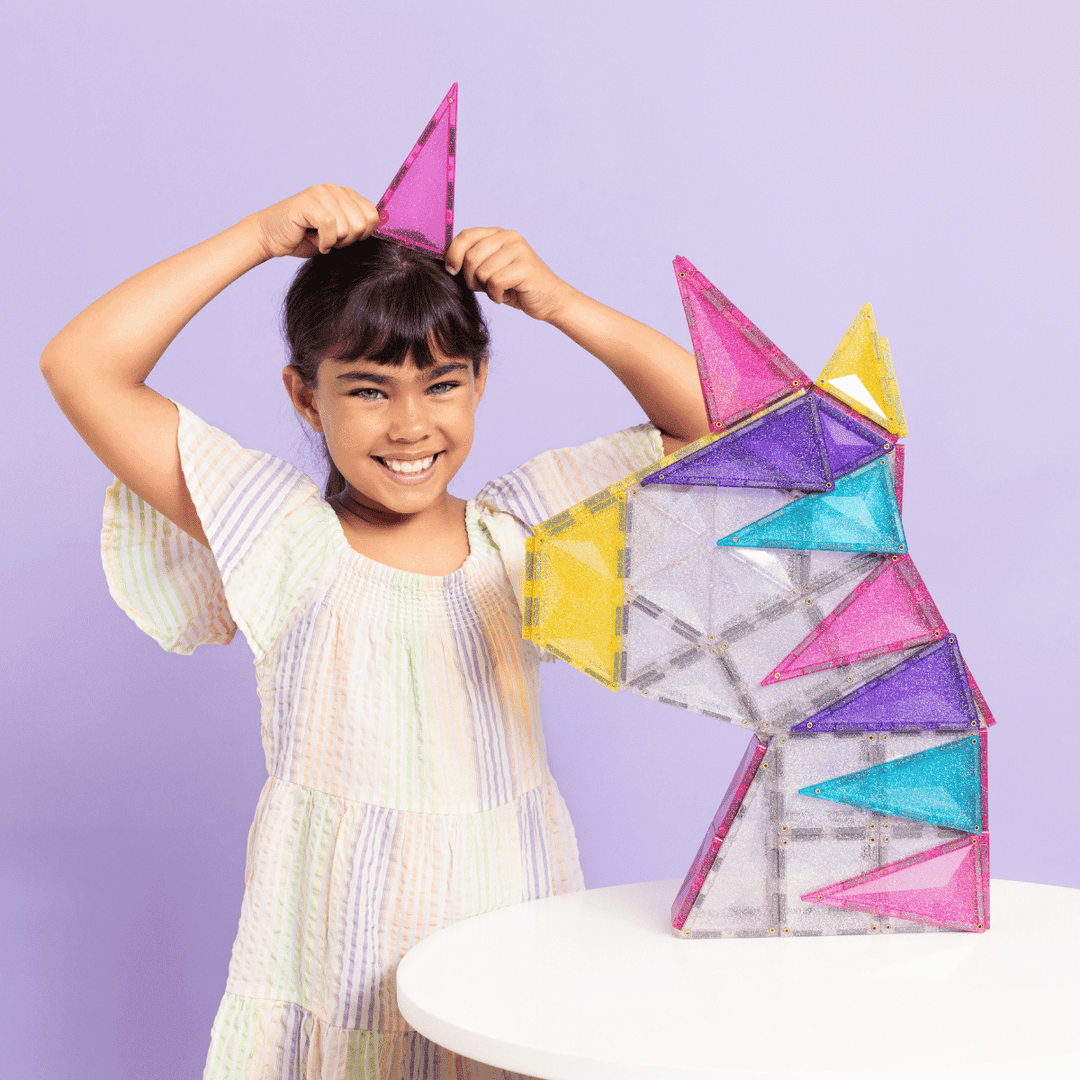 Connetix Magnetic Tiles Glitter Unicorn 56p Pack