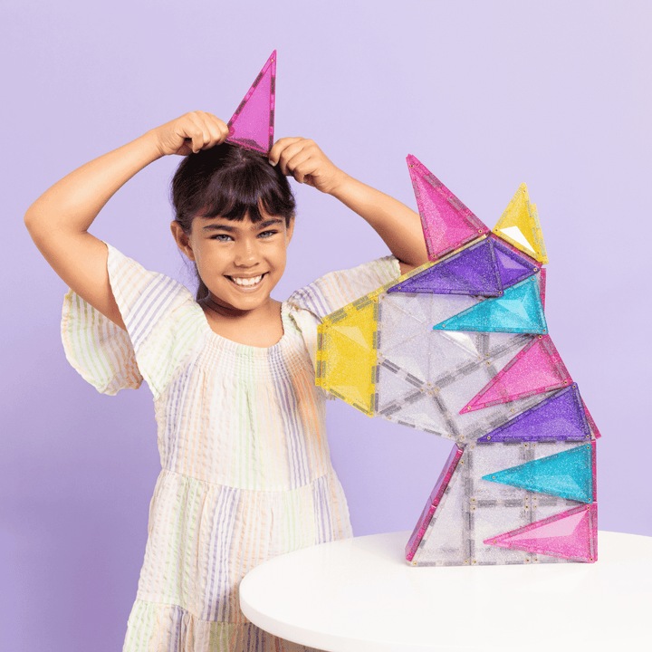Connetix Magnetic Tiles Glitter Unicorn 56p Pack
