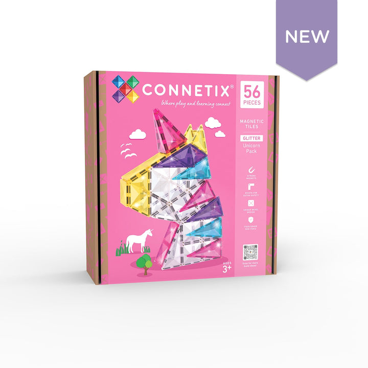 Connetix Magnetic Tiles Glitter Unicorn 56p Pack