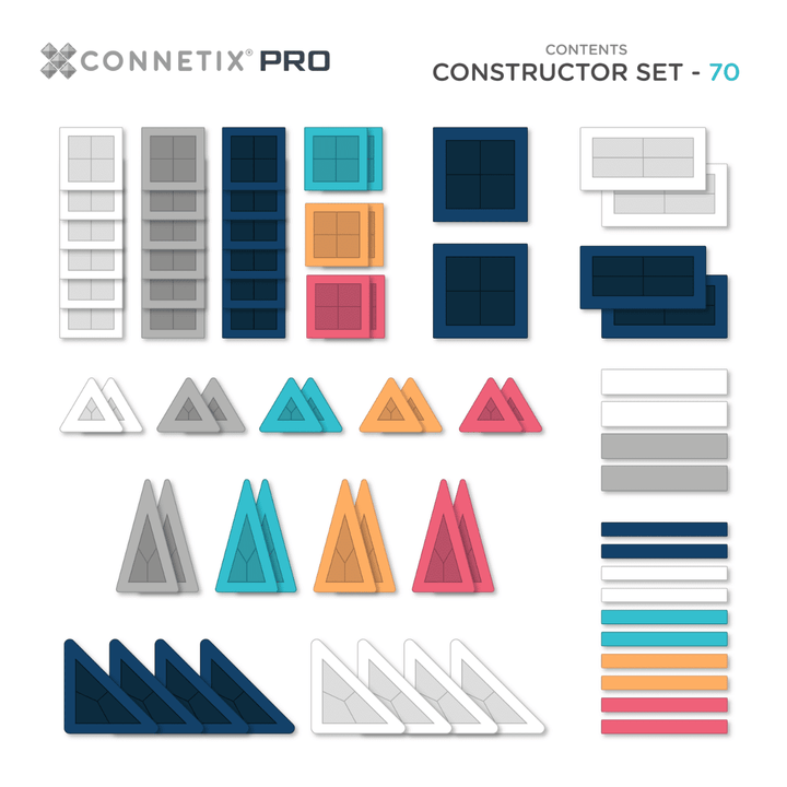 Connetix Magnetic Tiles PRO Constructor Set 70p Pack