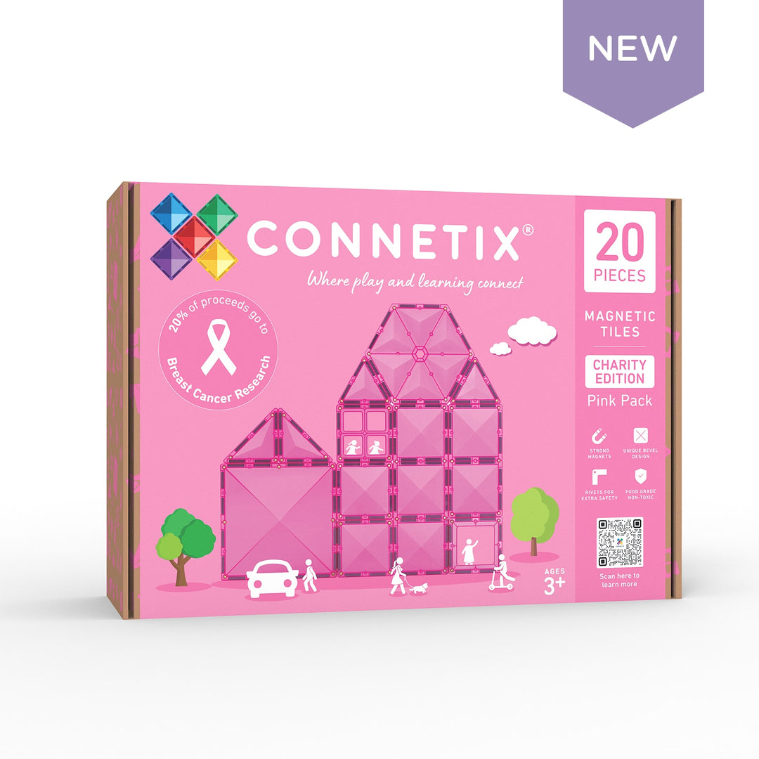 Connetix Magnetic Tiles Pink Charity 20 Piece Pack