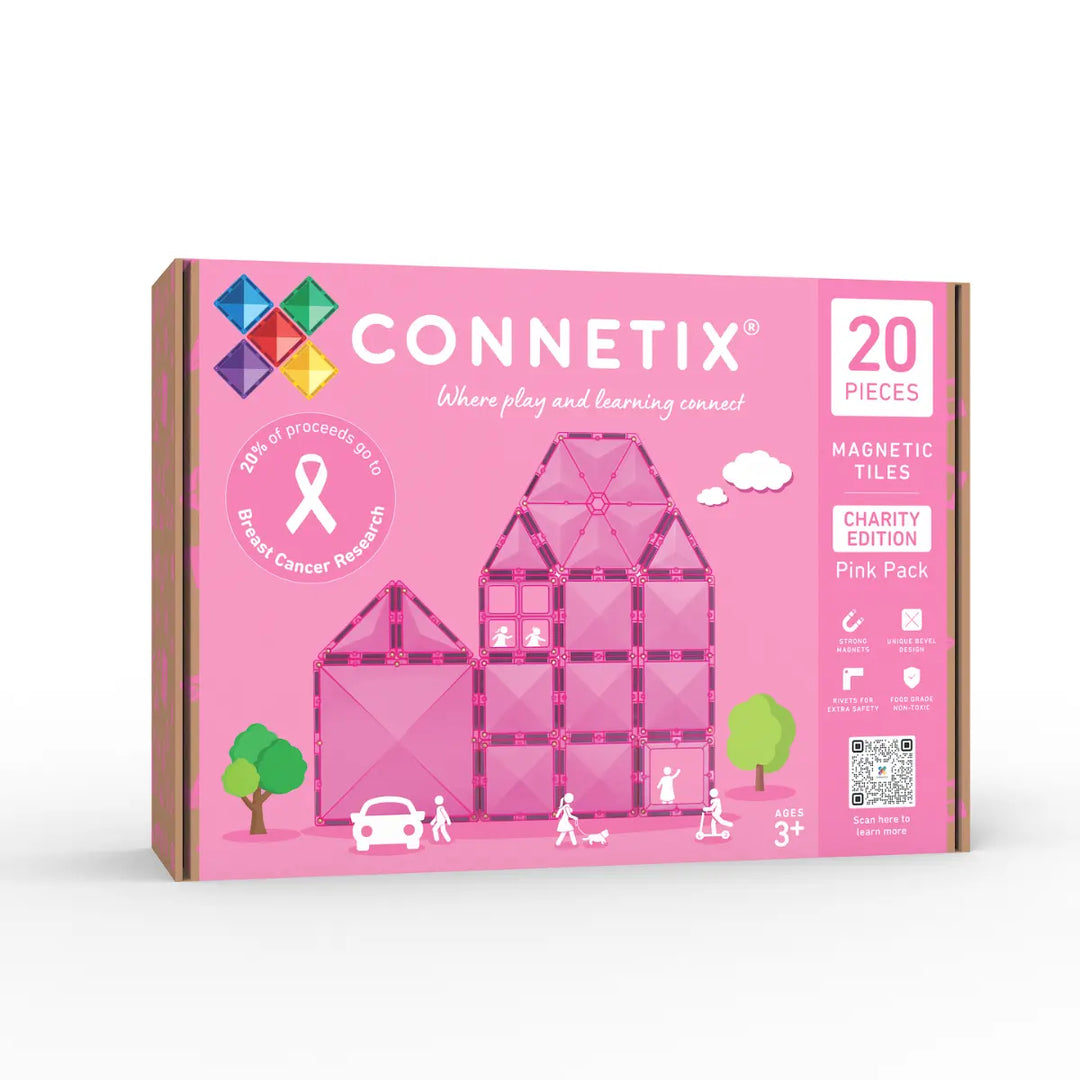 Connetix Magnetic Tiles Pink Charity 20 Piece Pack