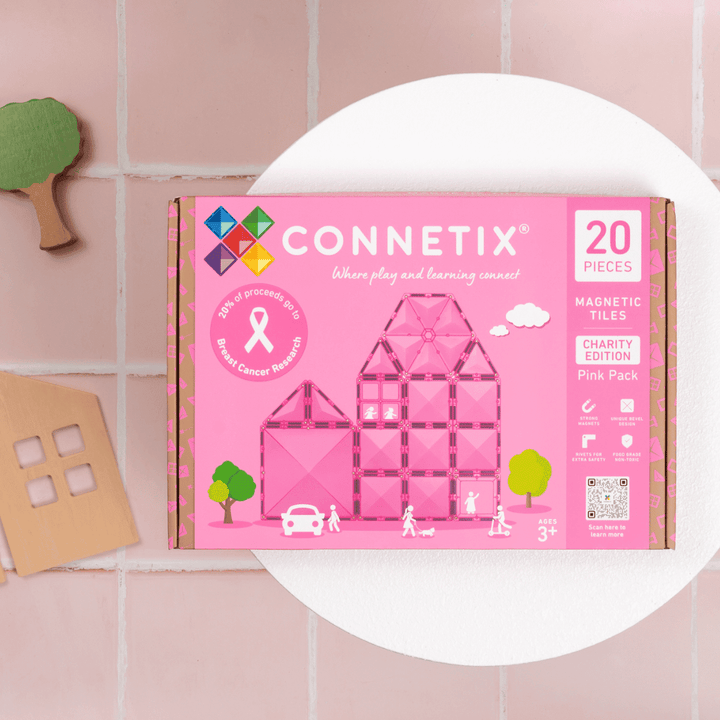 Connetix Magnetic Tiles Pink Charity 20 Piece Pack