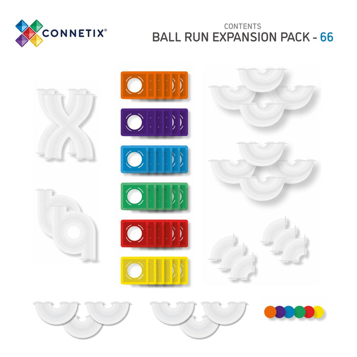 Connetix Magnetic Tiles Rainbow Ball Run Pack 66 Pieces