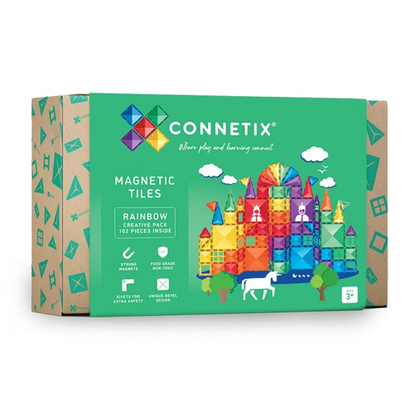 Connetix Magnetic Tiles Rainbow Creative 102 Piece Pack