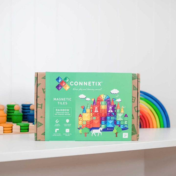 Connetix Magnetic Tiles Rainbow Creative 102 Piece Pack