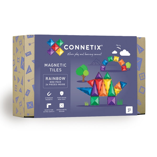 Connetix Magnetic Tiles Rainbow Mini 24 Piece Pack