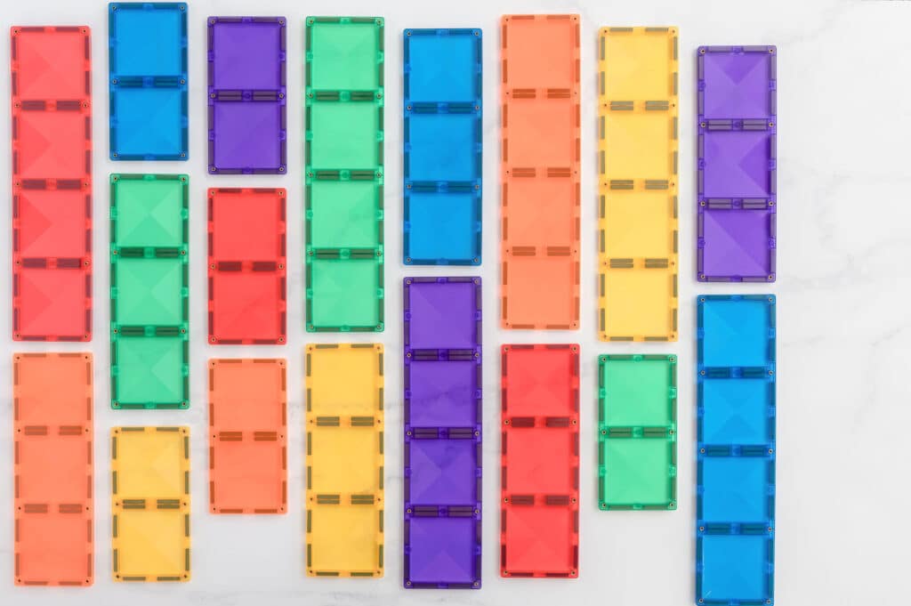 Connetix Magnetic Tiles Rainbow Rectangle 18 Piece Pack