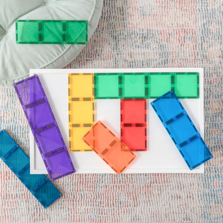 Connetix Magnetic Tiles Rainbow Rectangle 18 Piece Pack