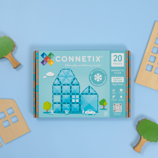 Connetix Magnetic Tiles Teal Charity 20 Piece Pack