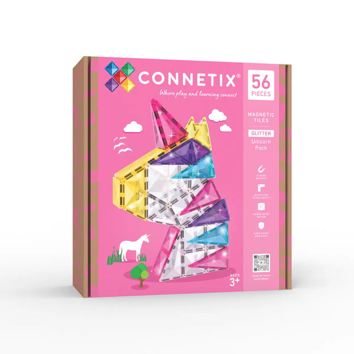 Connetix Magnetic Tiles Glitter Unicorn 56p Pack