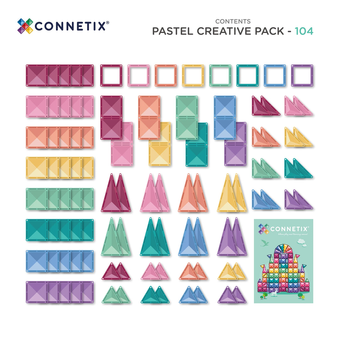 Connetix Magnetic Tiles Pastel Creative 104 Piece Pack
