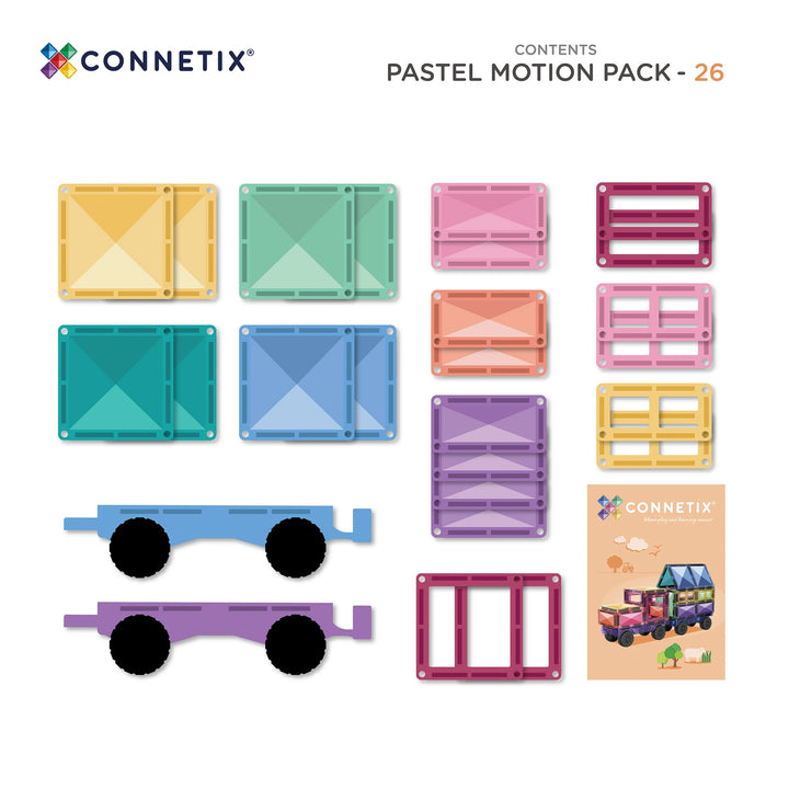 Connetix Magnetic Tiles Pastel Motion 26 Piece Pack