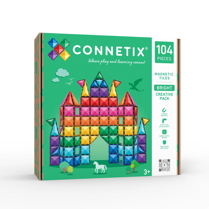 Connetix Magnetic Tiles Rainbow Bright Creative 104 Piece Pack