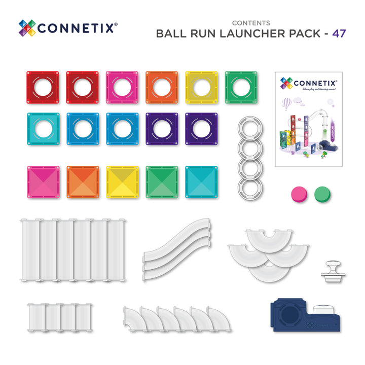 Connetix Magnetic Tiles Ball Run Launcher Pack 47 pc