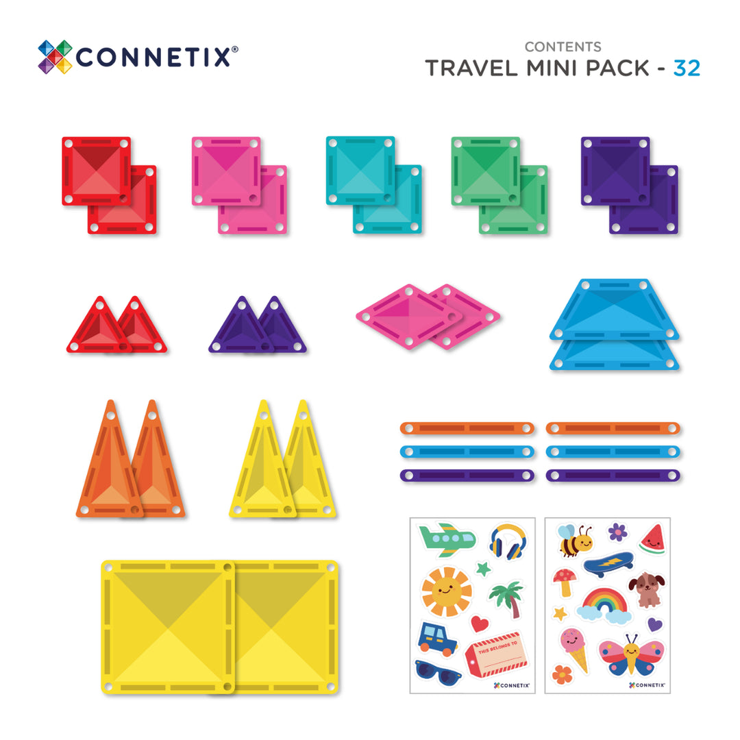 Connetix Magnetic Tiles Travel 32p Mini Pack