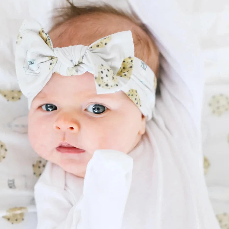 Copper Pearl Adjustable Knit Headband - Milk & Cookies