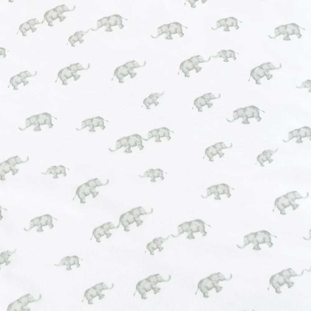 Cot Fitted Sheets 2 Pack - Watercolour Elephant & Grey Stripes