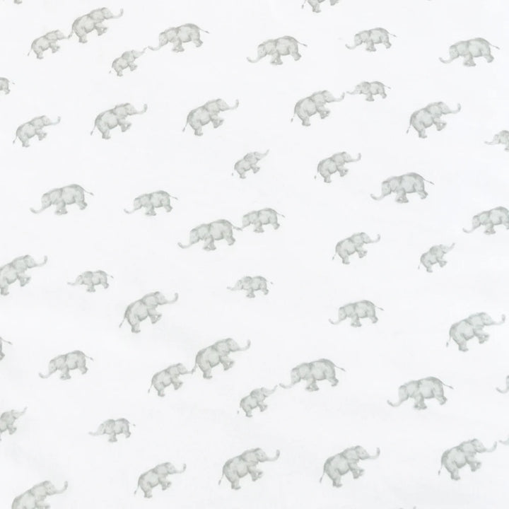 Cot Fitted Sheets 2 Pack - Watercolour Elephant & Grey Stripes