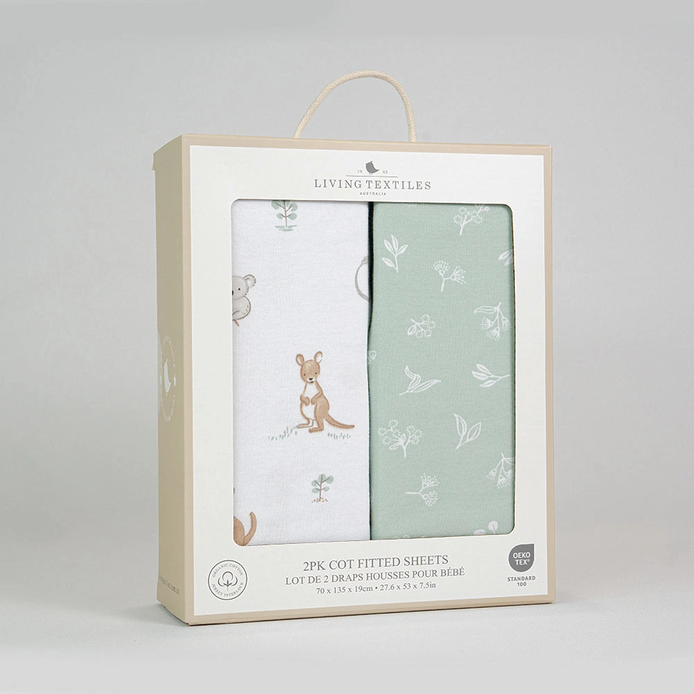 Cot Fitted Sheets 2 Pack - Australiana
