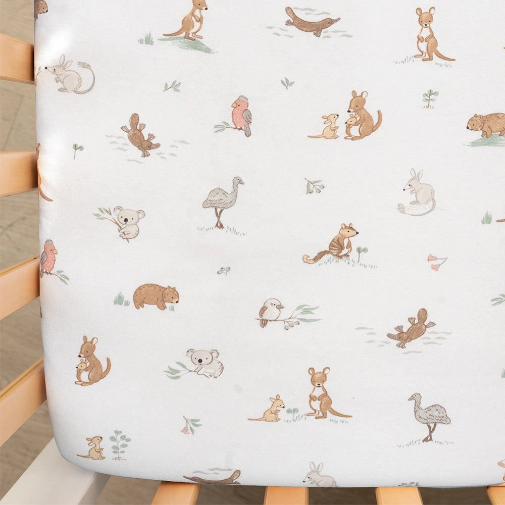 Cot Fitted Sheets 2 Pack - Australiana