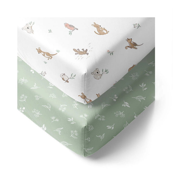 Cot Fitted Sheets 2 Pack - Australiana