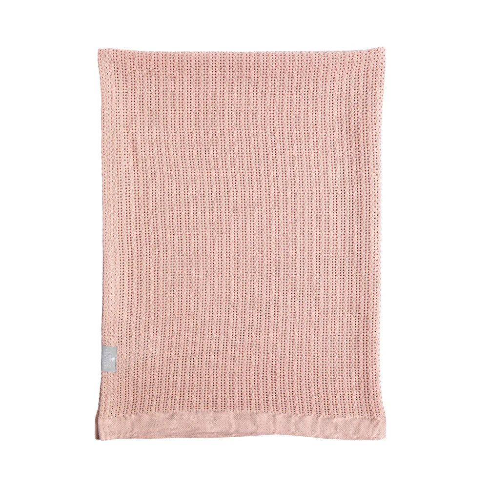 Cotton Bassinet Cellular Blanket - Dusty Pink