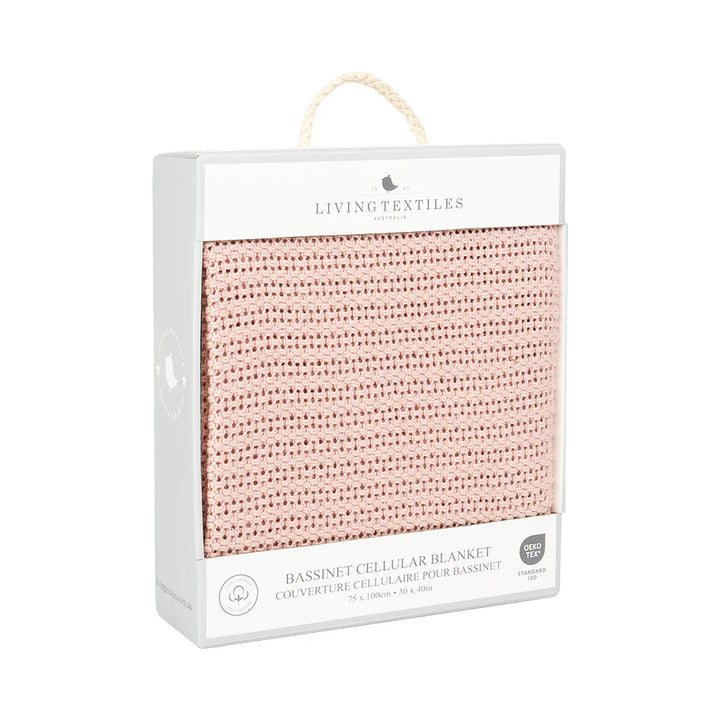 Cotton Bassinet Cellular Blanket - Dusty Pink