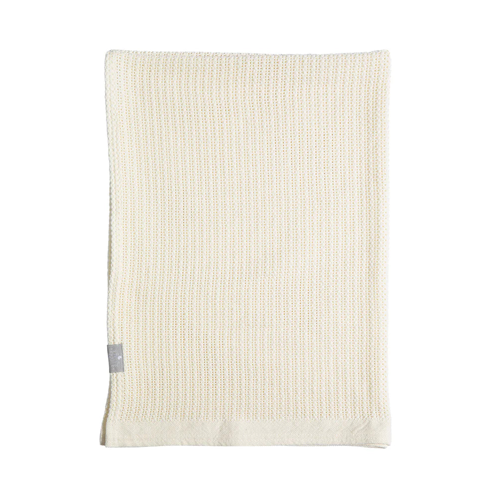 Cotton Bassinet Cellular Blanket - Natural White
