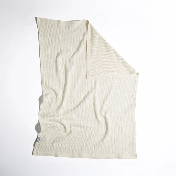 Cotton Bassinet Cellular Blanket - Natural White