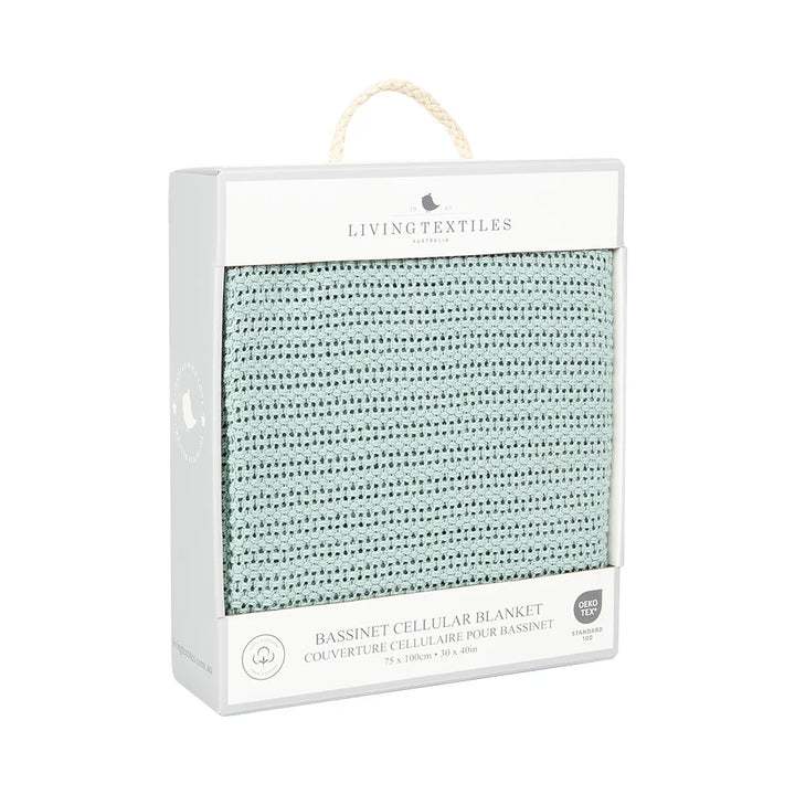 Cotton Bassinet Cellular Blanket - Sage